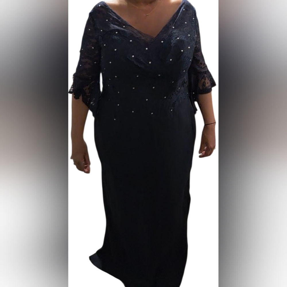 Elegant Navy Evening Gown